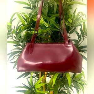 Furla Burgundy Leather Shoulder Bag